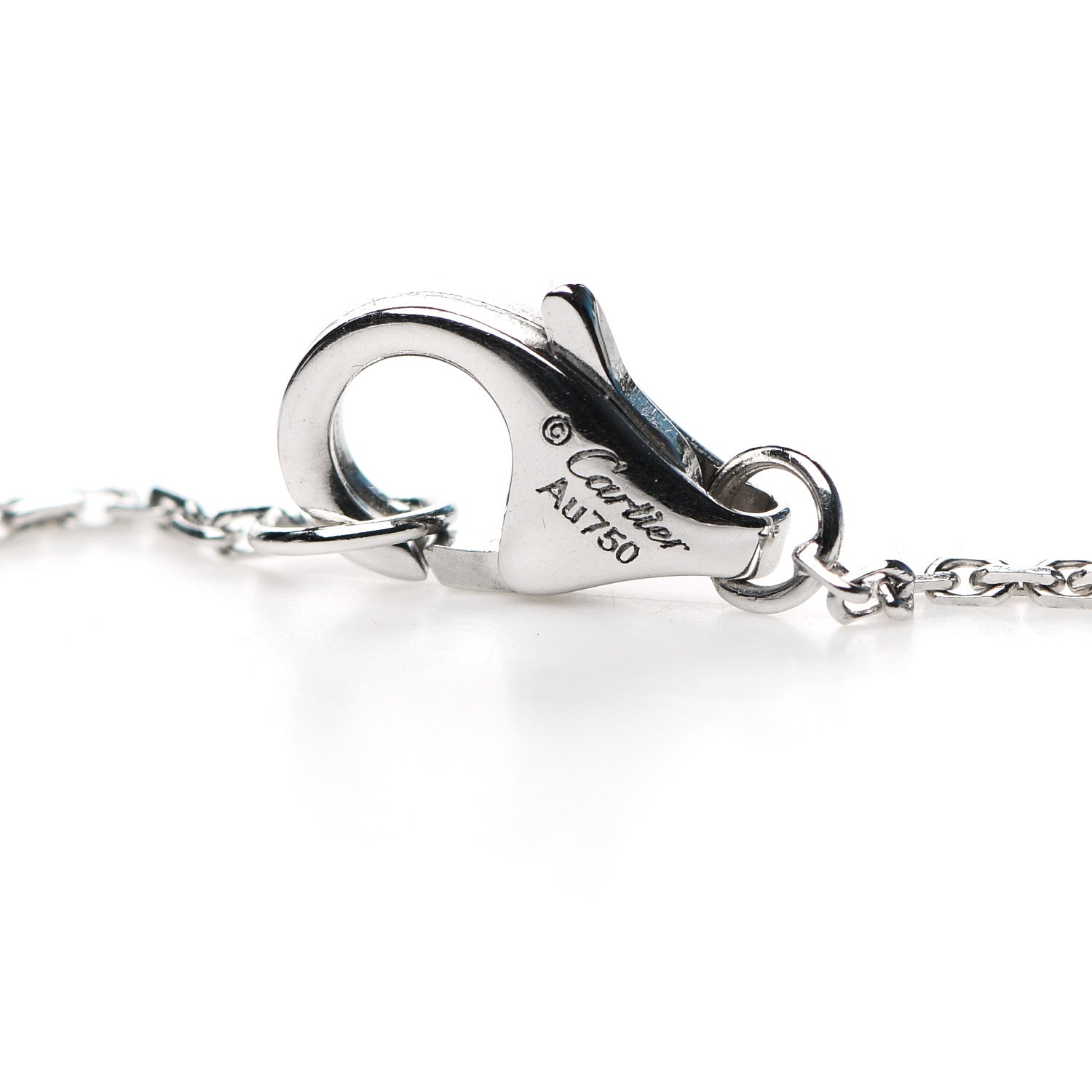 Cartier 18K White Gold Palladium Black Ceramic Diamond Trinity Pendant Necklace 5 of 6