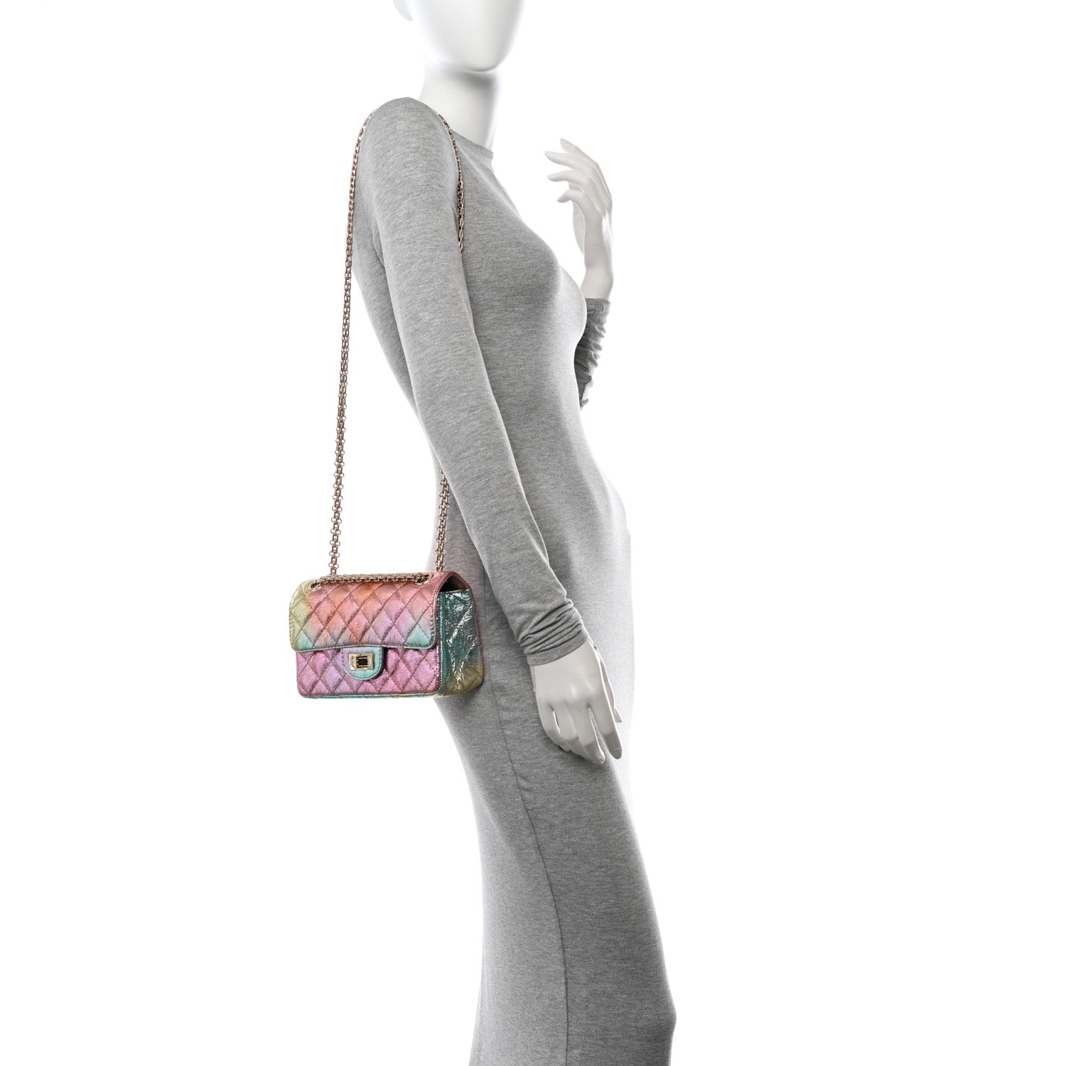 Chanel Metallic Goatskin Quilted Mini 2.55 Reissue Flap Multicolor 2 of 11