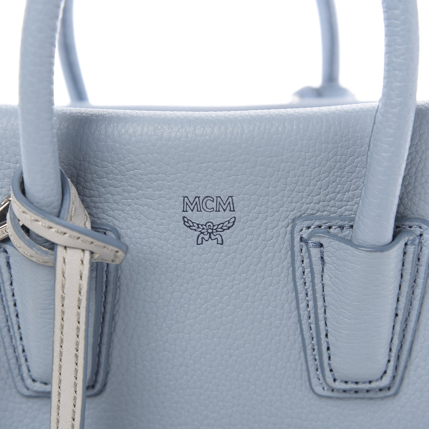 Grained Calfskin Mini Milla Tote Sky Blue