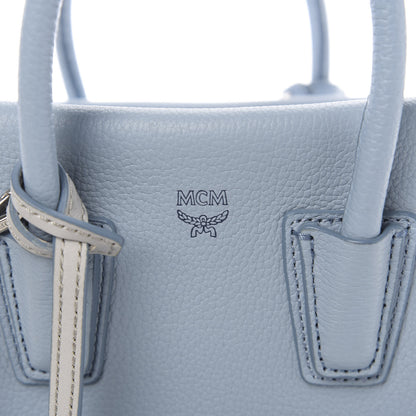 MCM Grained Calfskin Mini Milla Tote Sky Blue 5 of 8