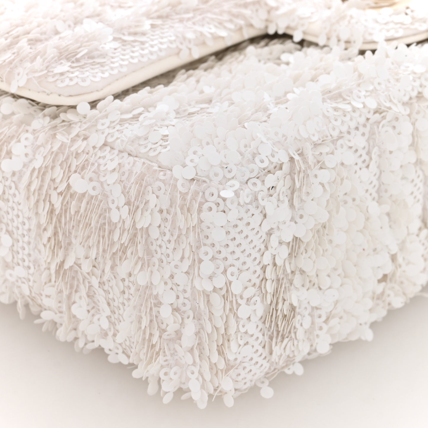 Sequin Small Single Flap White