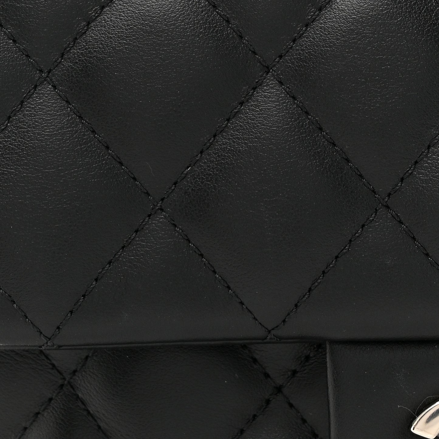 Calfskin Quilted CC Uniform Flap Belt Bag Black