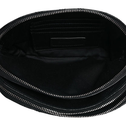 Saint Laurent Grained Lambskin Quilted Mini Becky Double Zip Bag Black 7 of 11