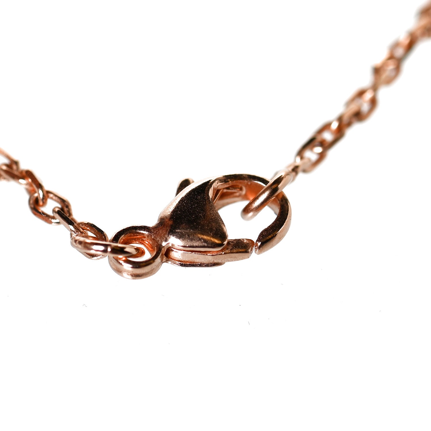 Hermes Lacquered Rose Gold Mini Pop H Pendant Necklace Rose Dragee 4 of 4