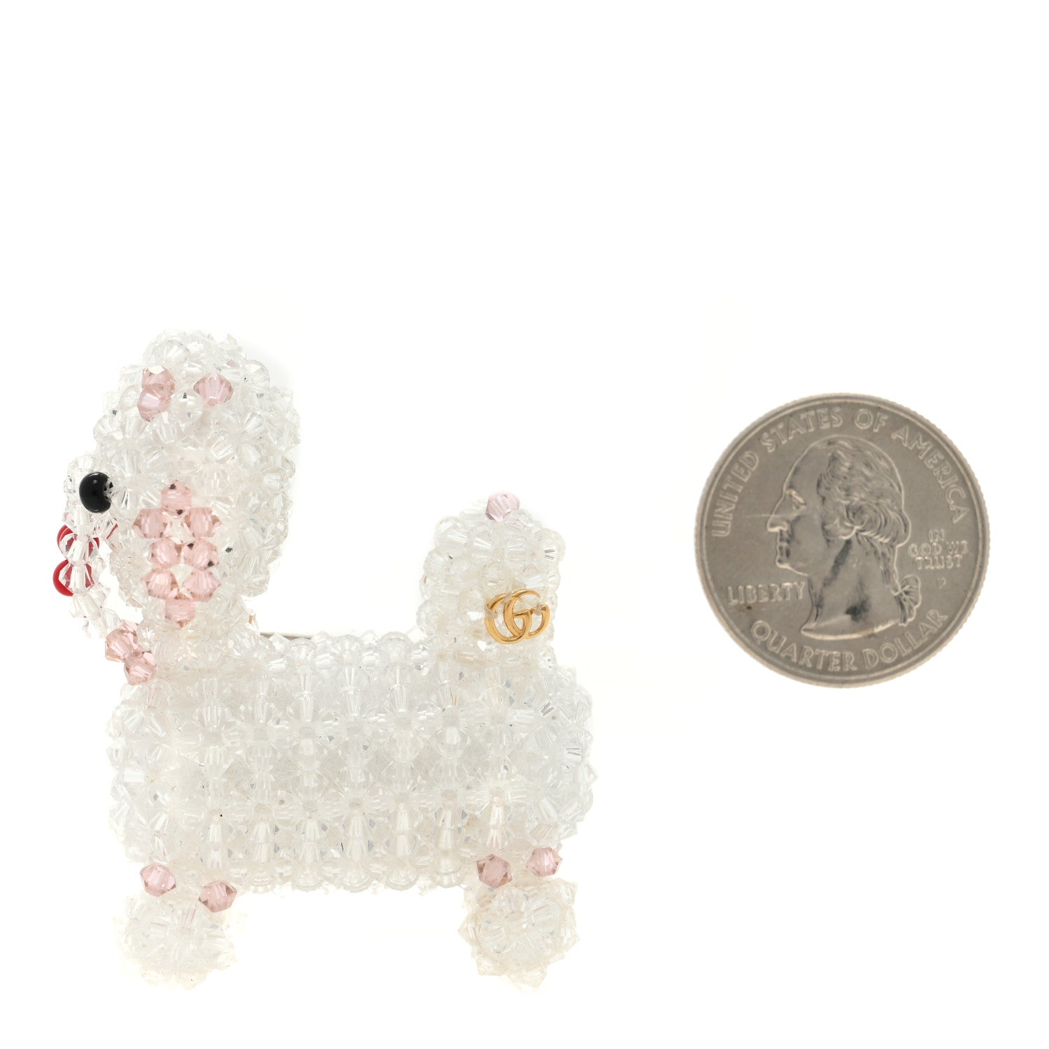 Gucci Beaded Dog Brooch White 2 of 4