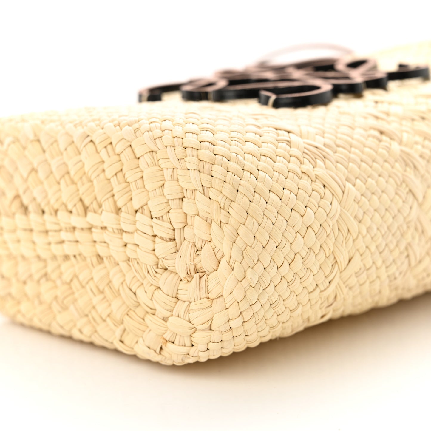 Calfskin Raffia Paulas Ibiza Square Bucket Bag Natural Tan