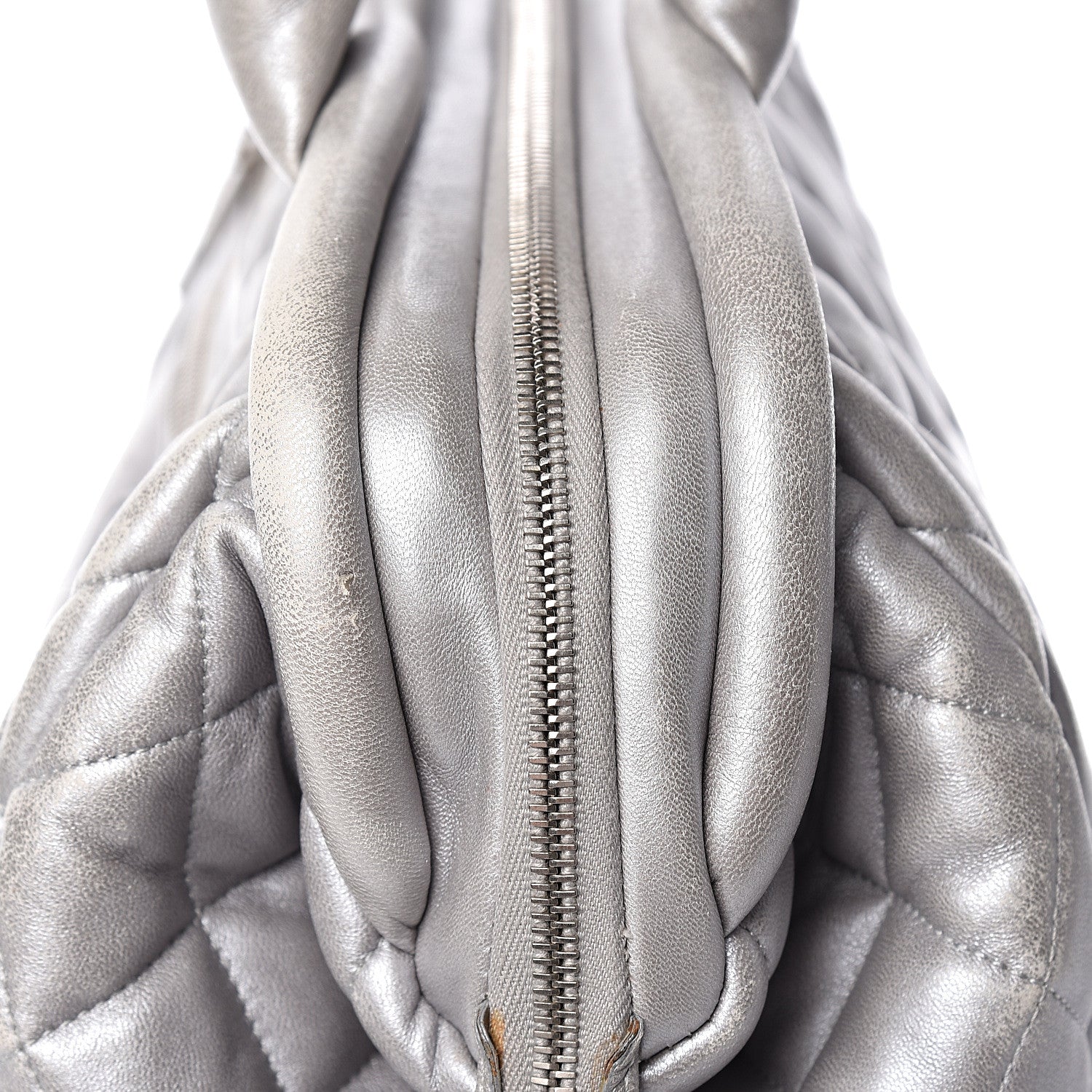 Chanel Metallic Lambskin Quilted Coco Cocoon Bowler Silver 16 of 17