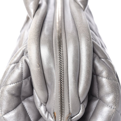 Chanel Metallic Lambskin Quilted Coco Cocoon Bowler Silver 16 of 17