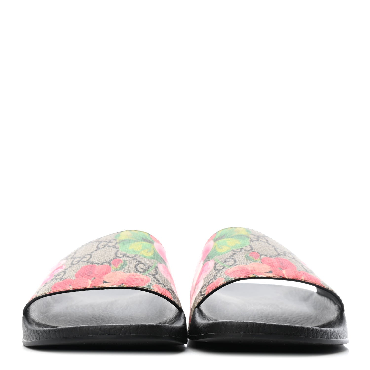 Gucci GG Supreme Monogram Blooms Slide Sandals 37 Beige Multicolor 2 of 4