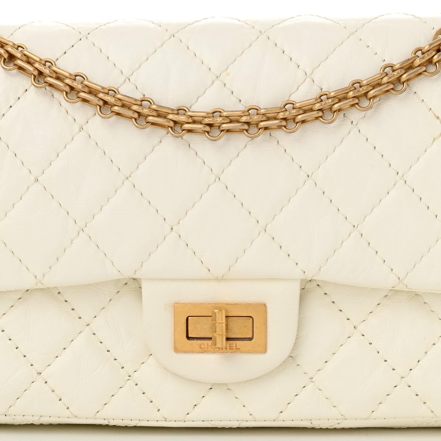Chanel Aged Calfskin Quilted 2.55 Reissue 225 Flap White 8 of 11