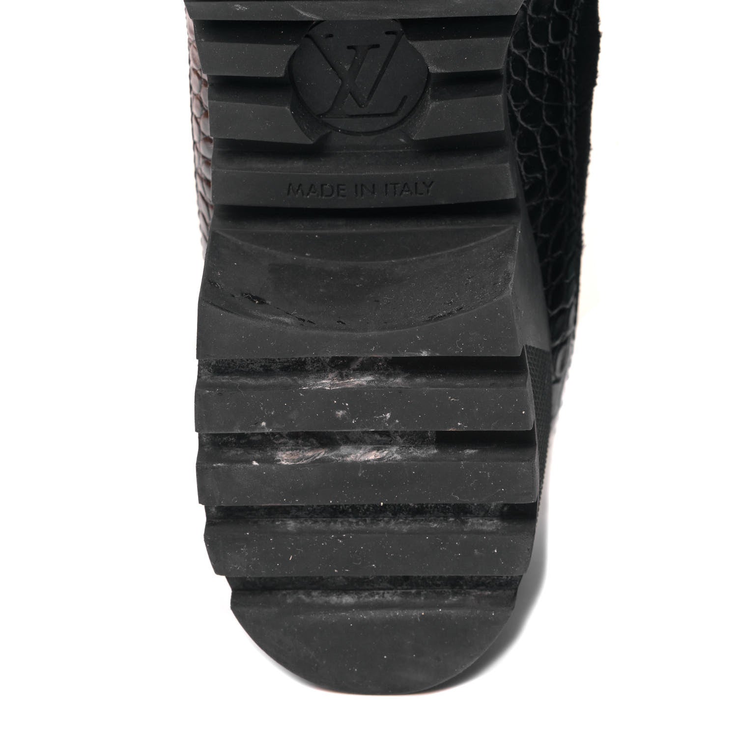 Louis Vuitton Suede Calfskin Crocodile Embossed Patent Monogram Laureate Platform Desert Boots 40 Black 14 of 18