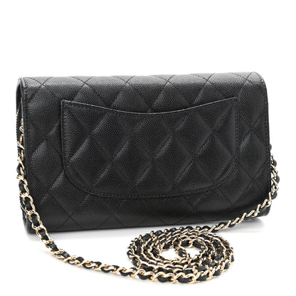 Chanel Caviar Quilted Phone Holder Wallet on Removable Chain Black 4 of 13