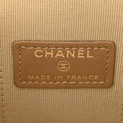 Chanel Lambskin Quilted Pearl Crush Mini Vanity Case With Chain Beige 6 of 11
