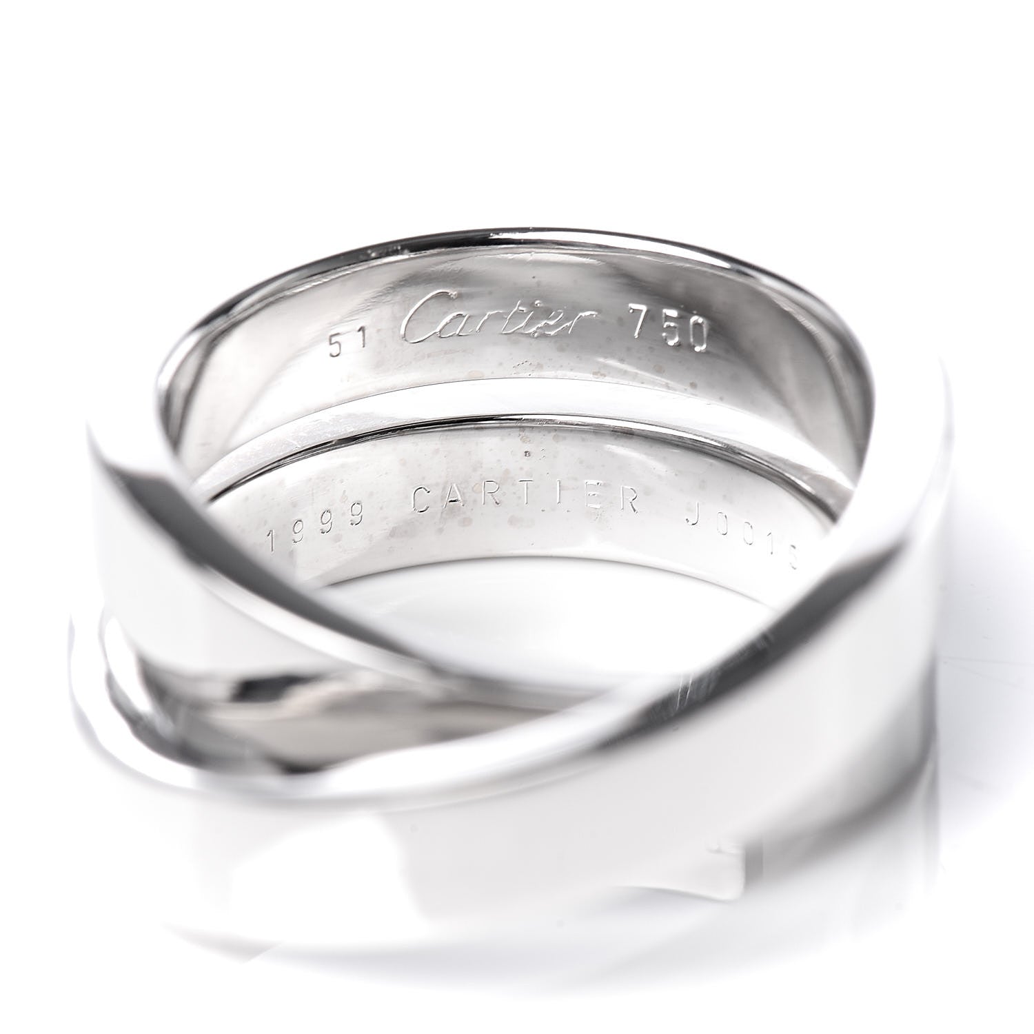 Cartier 18K White Gold 9mm Paris Nouvelle Vague Ring 51 5.75 4 of 4