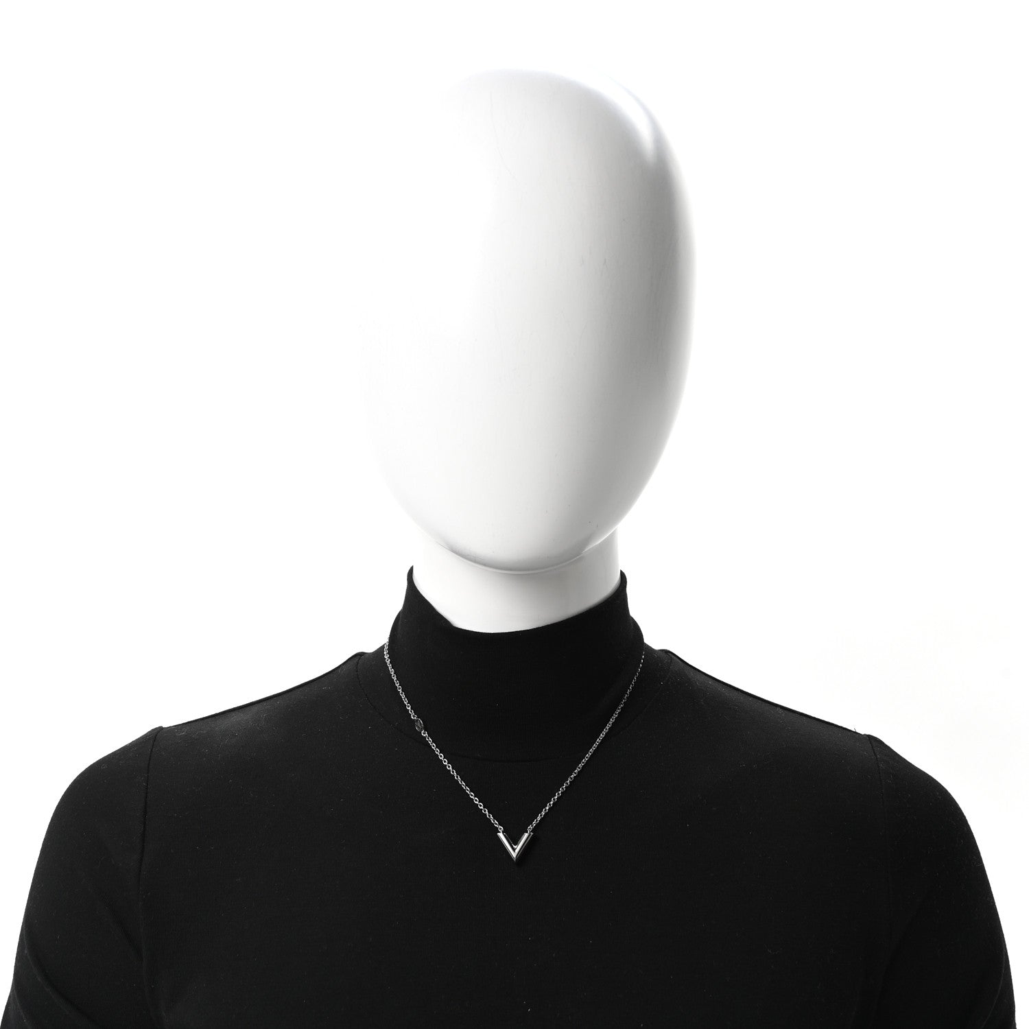 Louis Vuitton Metal Essential V Supple Necklace Silver 2 of 5