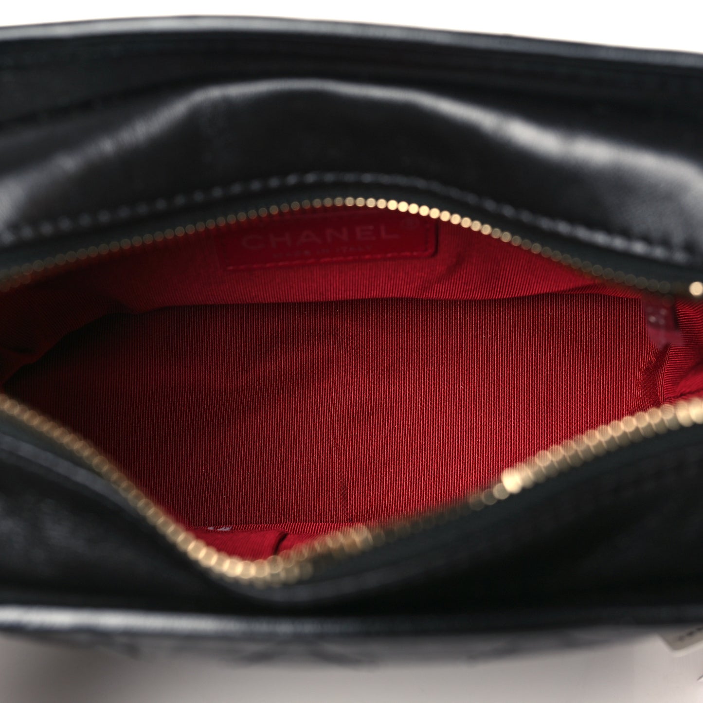Aged Calfskin Quilted Small Gabrielle Hobo Black