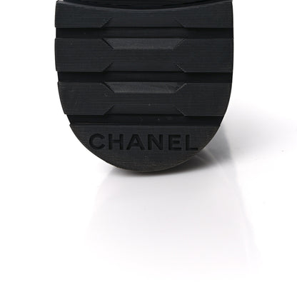 Chanel Calfskin Shiny Calfskin Quilted Lace Up Combat Boots 40.5 Dark Grey Black 6 of 10