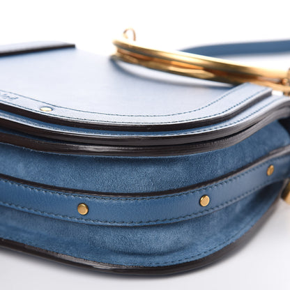 Chloe Calfskin Suede Small Nile Bracelet Bag Vinyl Blue 9 of 10