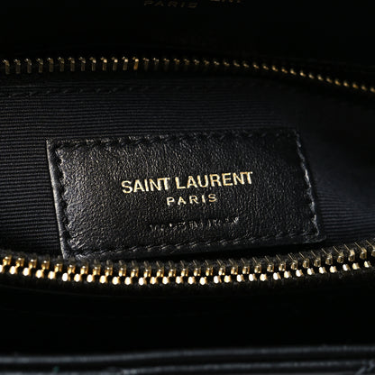 Saint Laurent Calfskin Y Quilted Monogram Medium Loulou Chain Satchel Black 6 of 13
