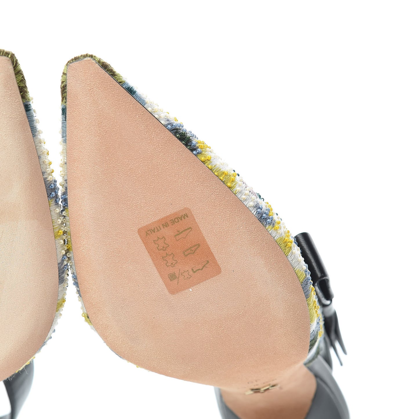 Lambskin Embroidered KaleiDiorscope Sweet-D Slingback Pumps 39 Dusty Jade