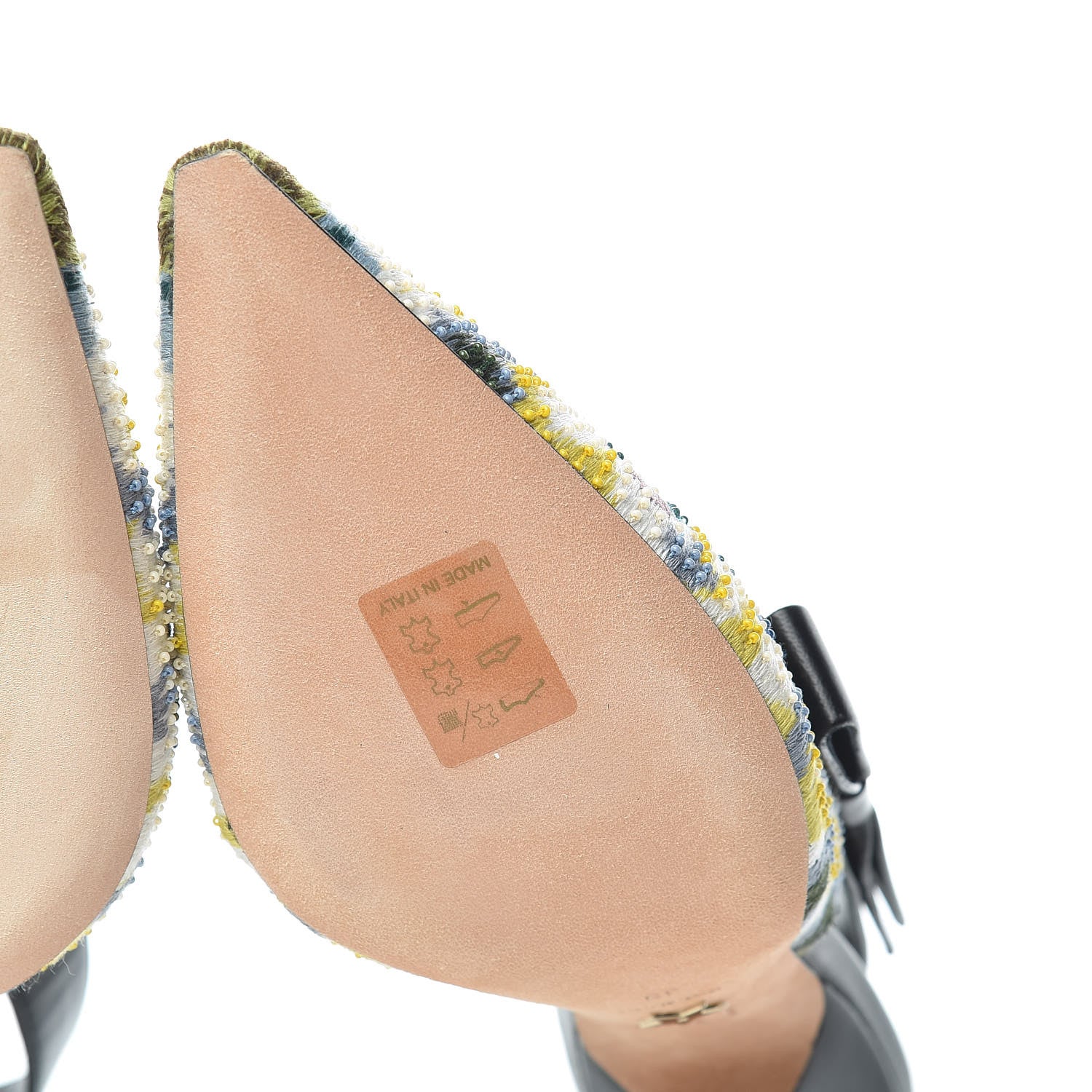 Christian Dior Lambskin Embroidered KaleiDiorscope Sweet-D Slingback Pumps 39 Dusty Jade 10 of 13