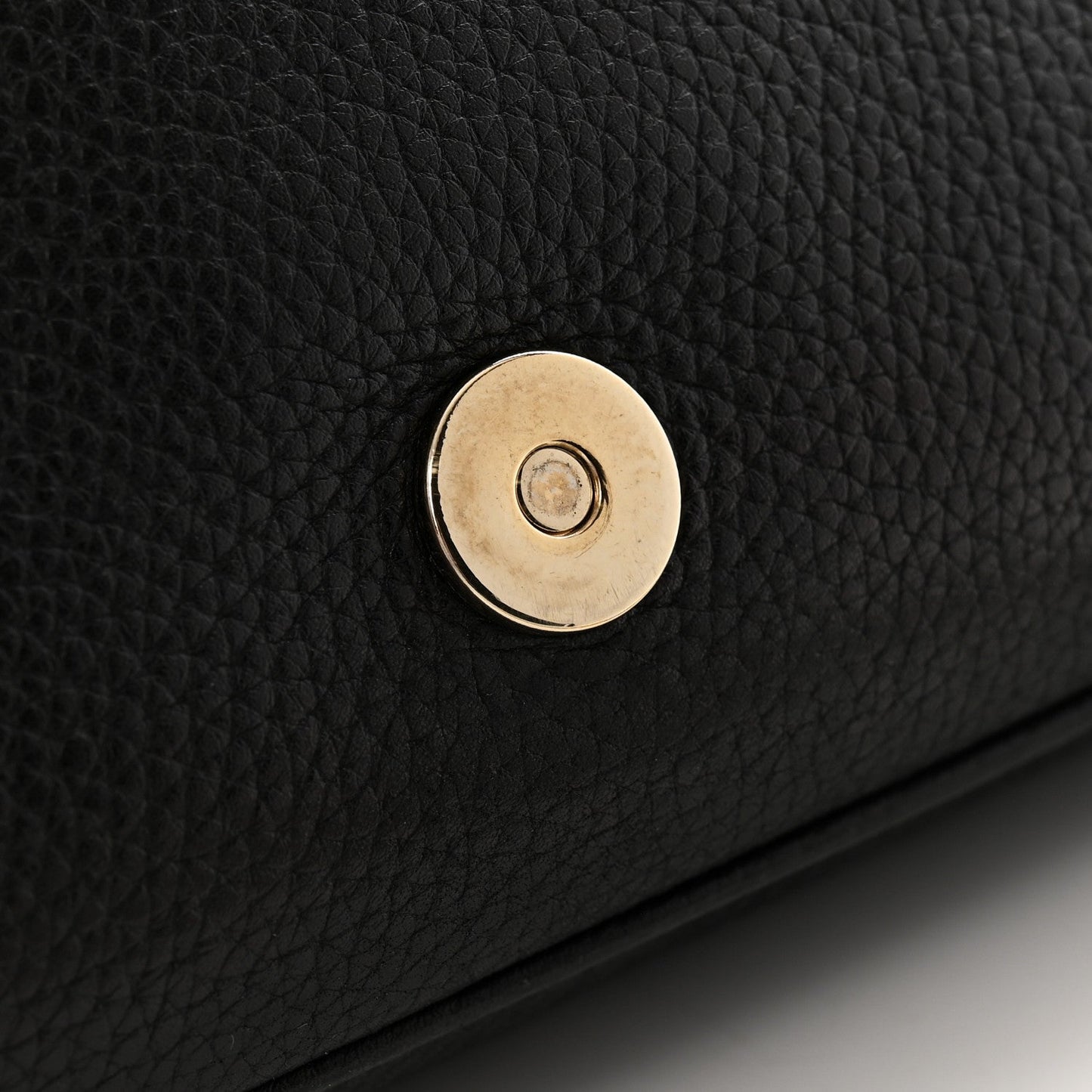 Pebbled Calfskin Medium Soho Flap Crossbody Black