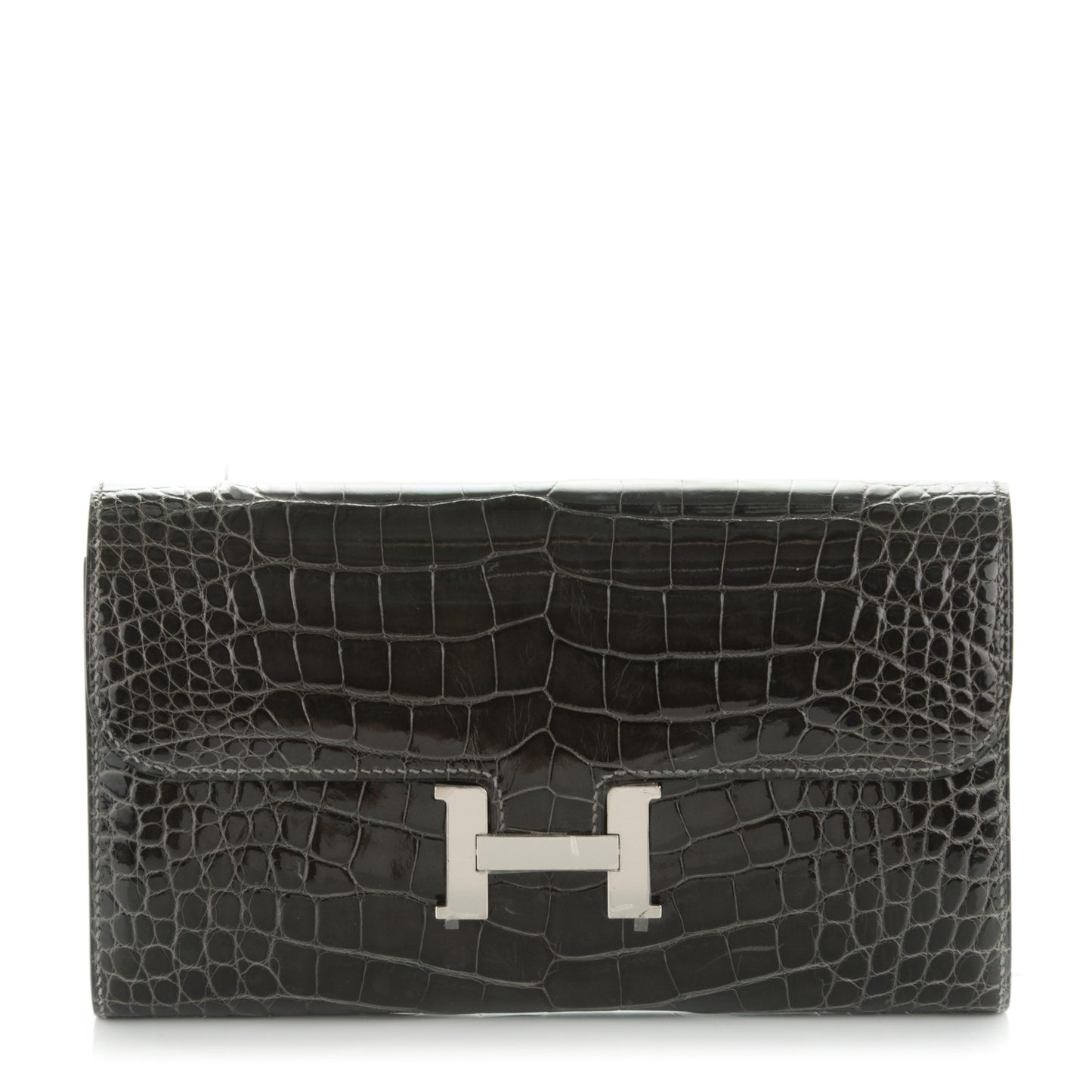 Shiny Alligator Constance Wallet Graphite
