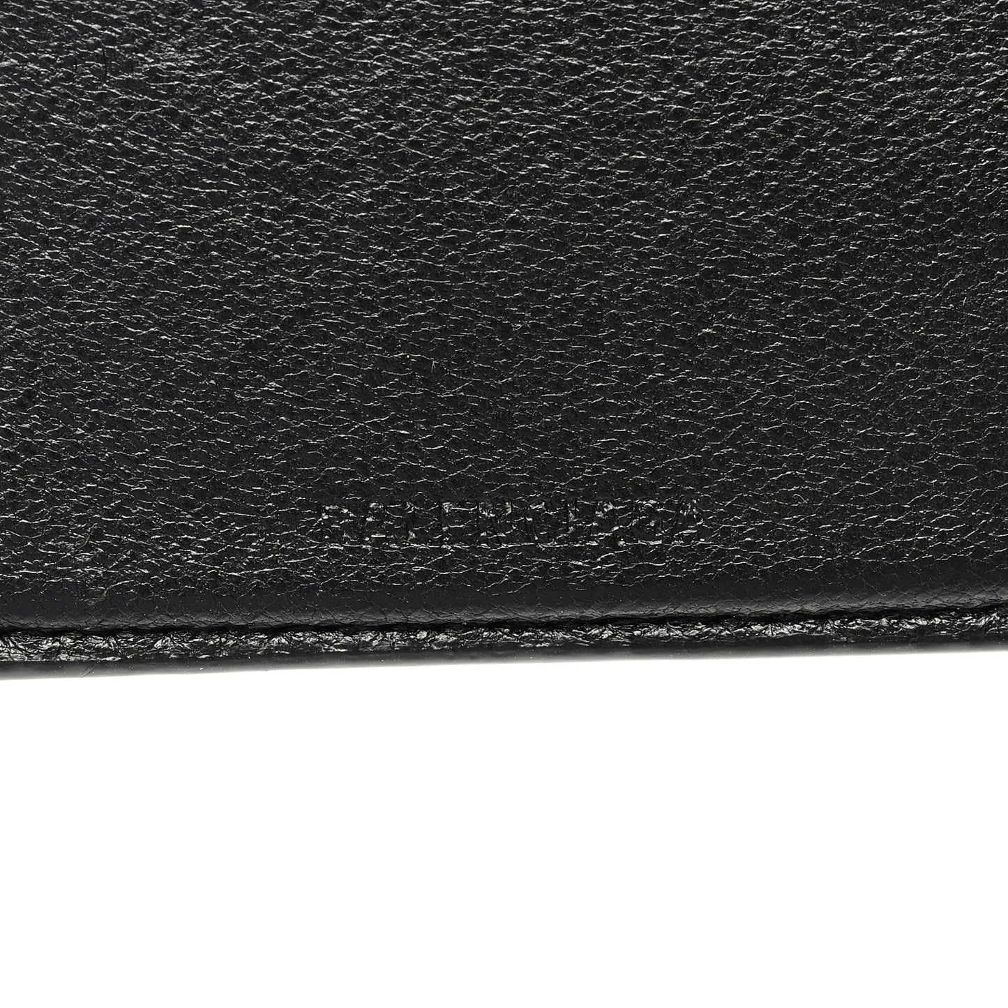 Calfskin Paris Logo Cash Square Bi-Fold Wallet Black White