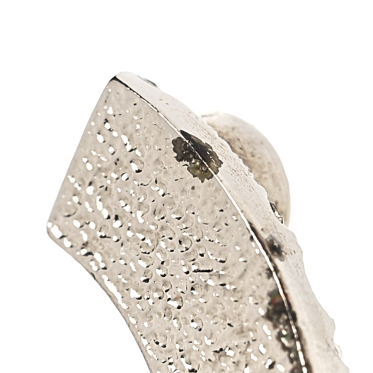 Pearl Crystal CC Mini Brooch Silver