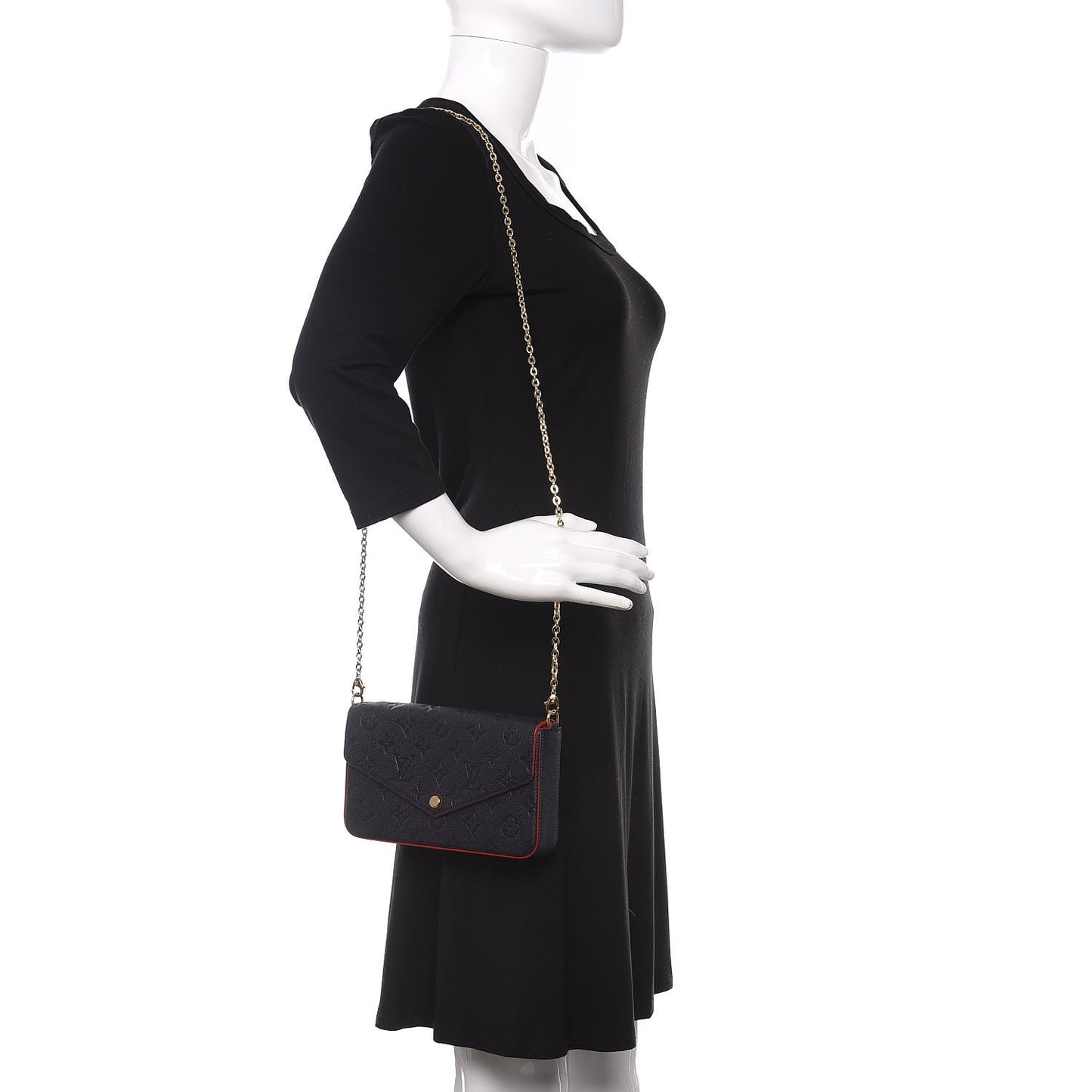 Empreinte Pochette Felicie Chain Wallet Marine Rouge