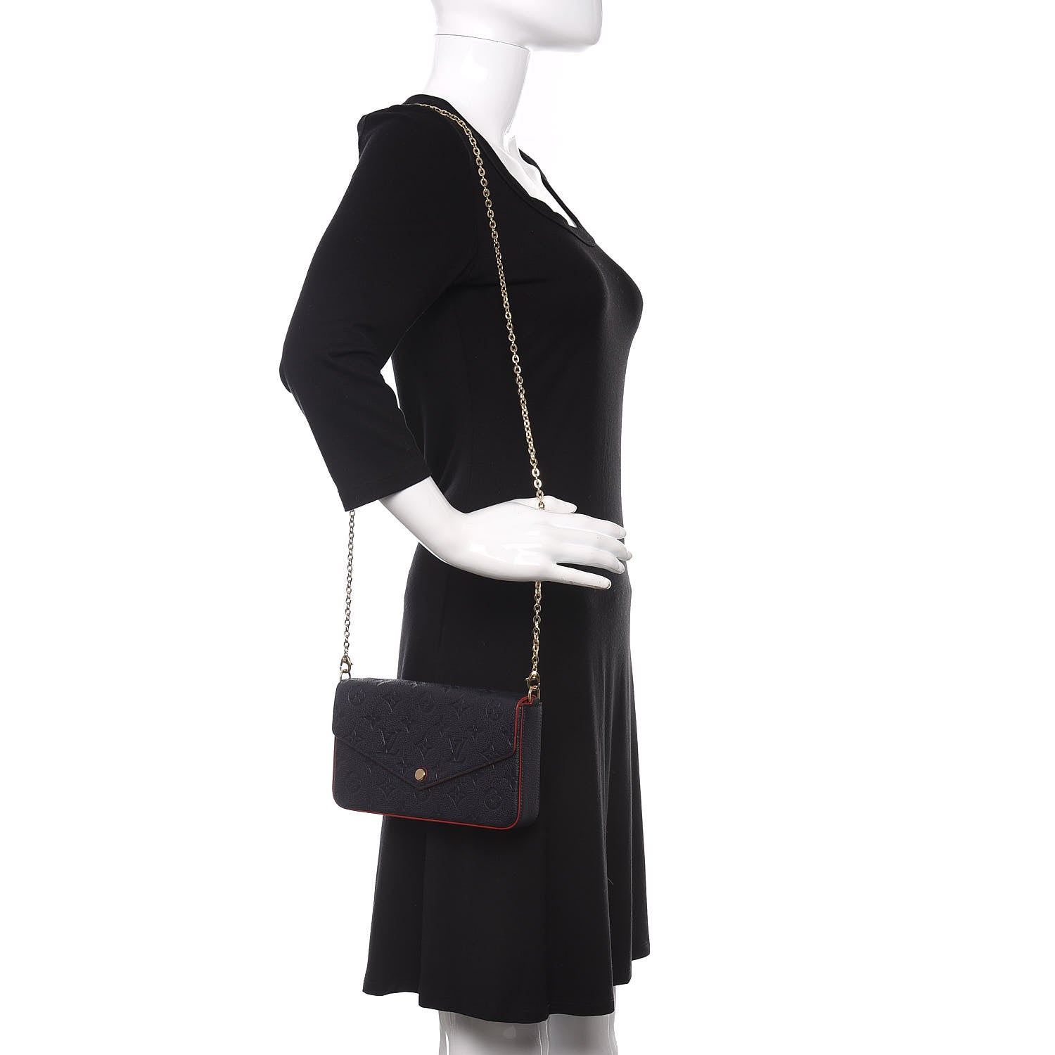 Louis Vuitton Empreinte Pochette Felicie Chain Wallet Marine Rouge 2 of 10