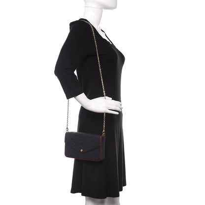 Louis Vuitton Empreinte Pochette Felicie Chain Wallet Marine Rouge 2 of 10