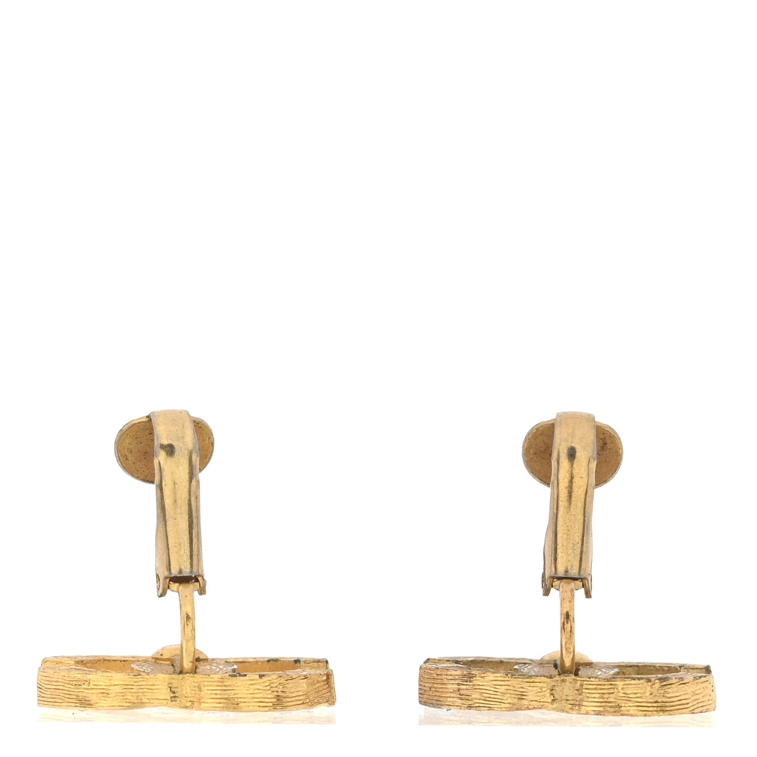 Chanel Crystal CC Clip on Earrings Gold 3 of 5