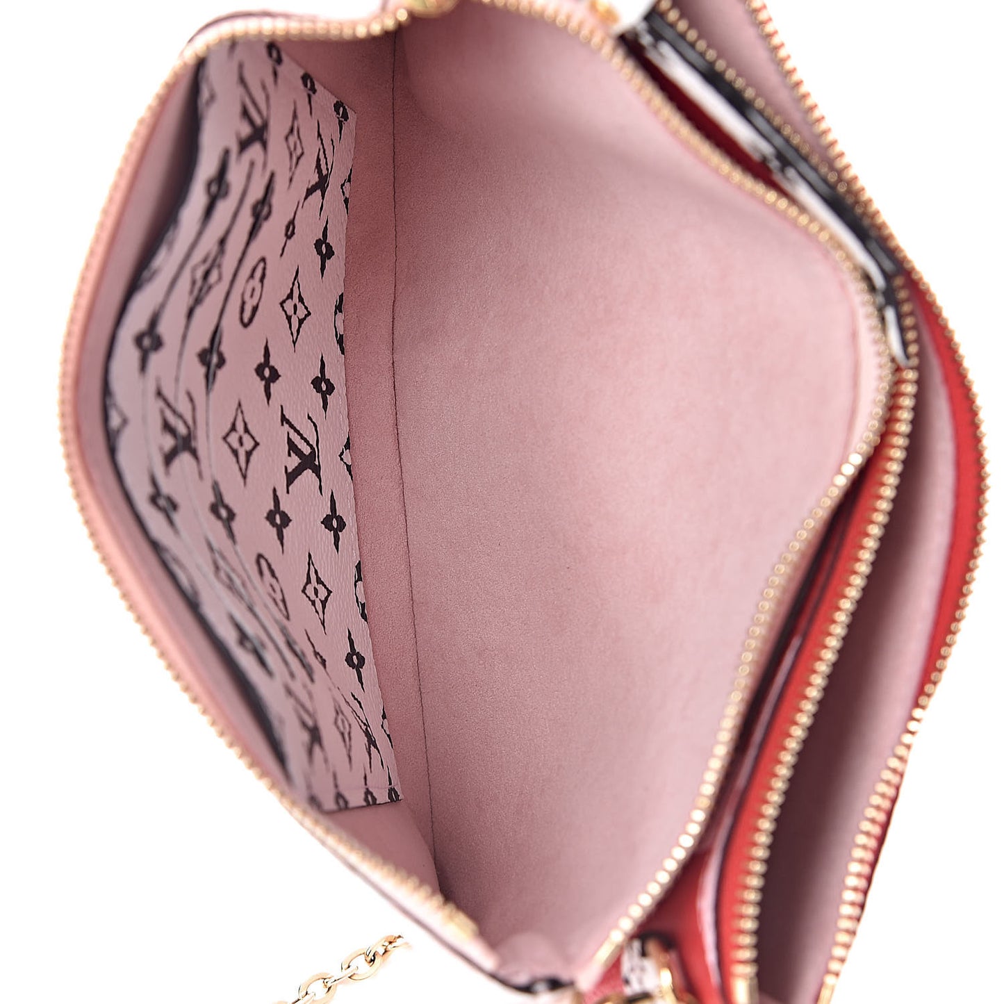 Monogram Giant Double Zip Pochette Rouge