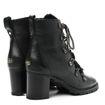 Jimmy Choo Grainy Calfskin Shearling Hillary 65 Boots 40 Black 4 of 10