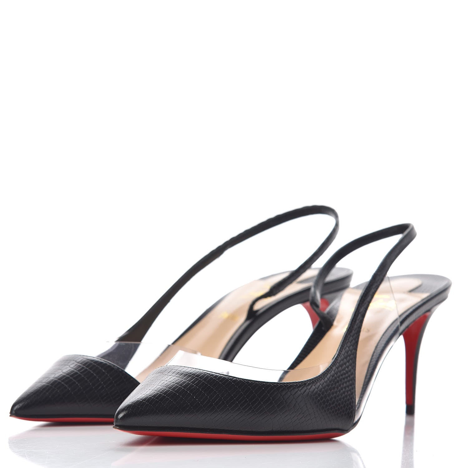 Christian Louboutin Calf Zarli PVC Optisexy 70 Pumps 38.5 Black 3 of 8