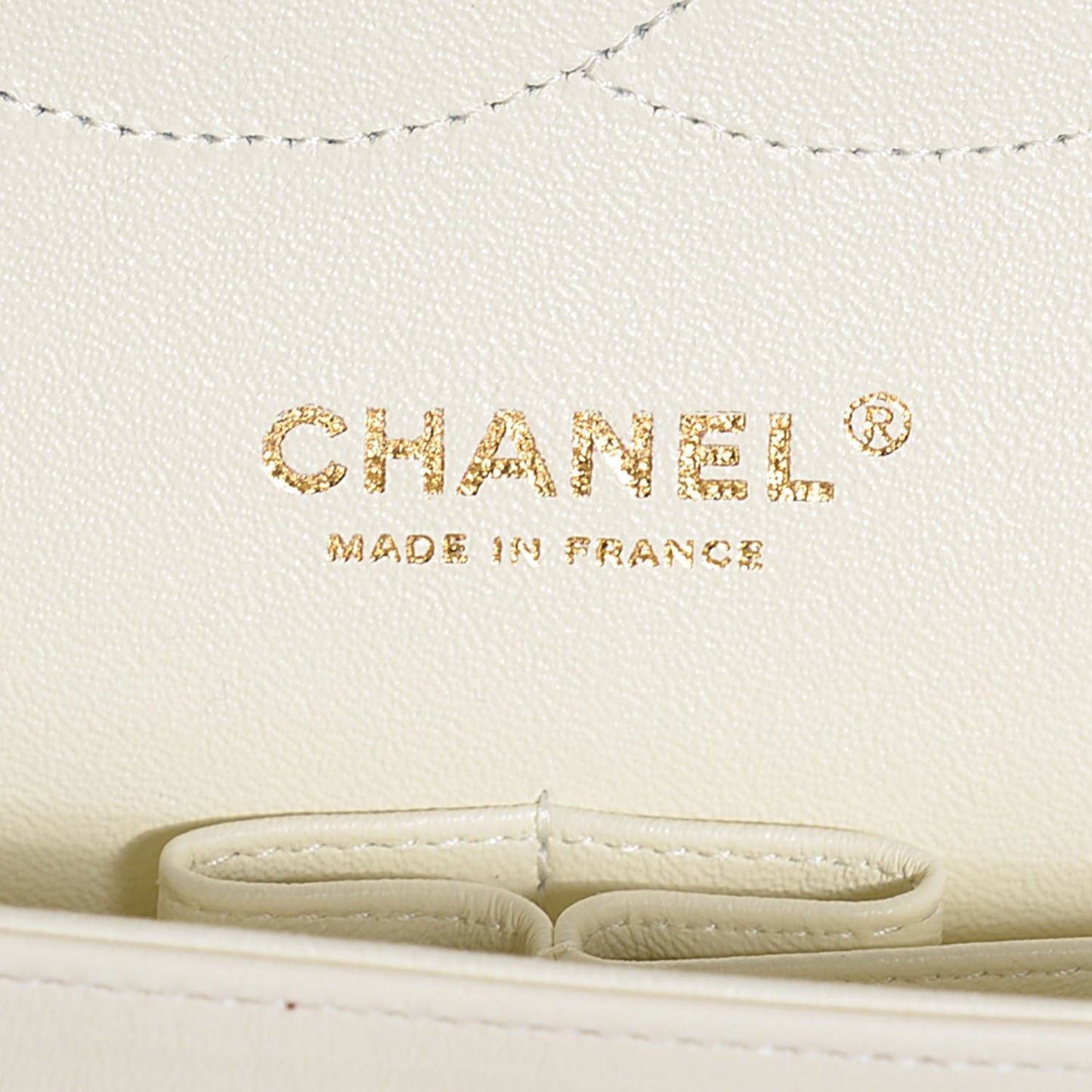 Lambskin Quilted Jumbo Double Flap White