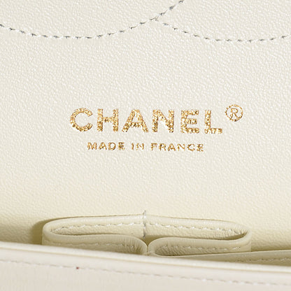 Chanel Lambskin Quilted Jumbo Double Flap White 8 of 9