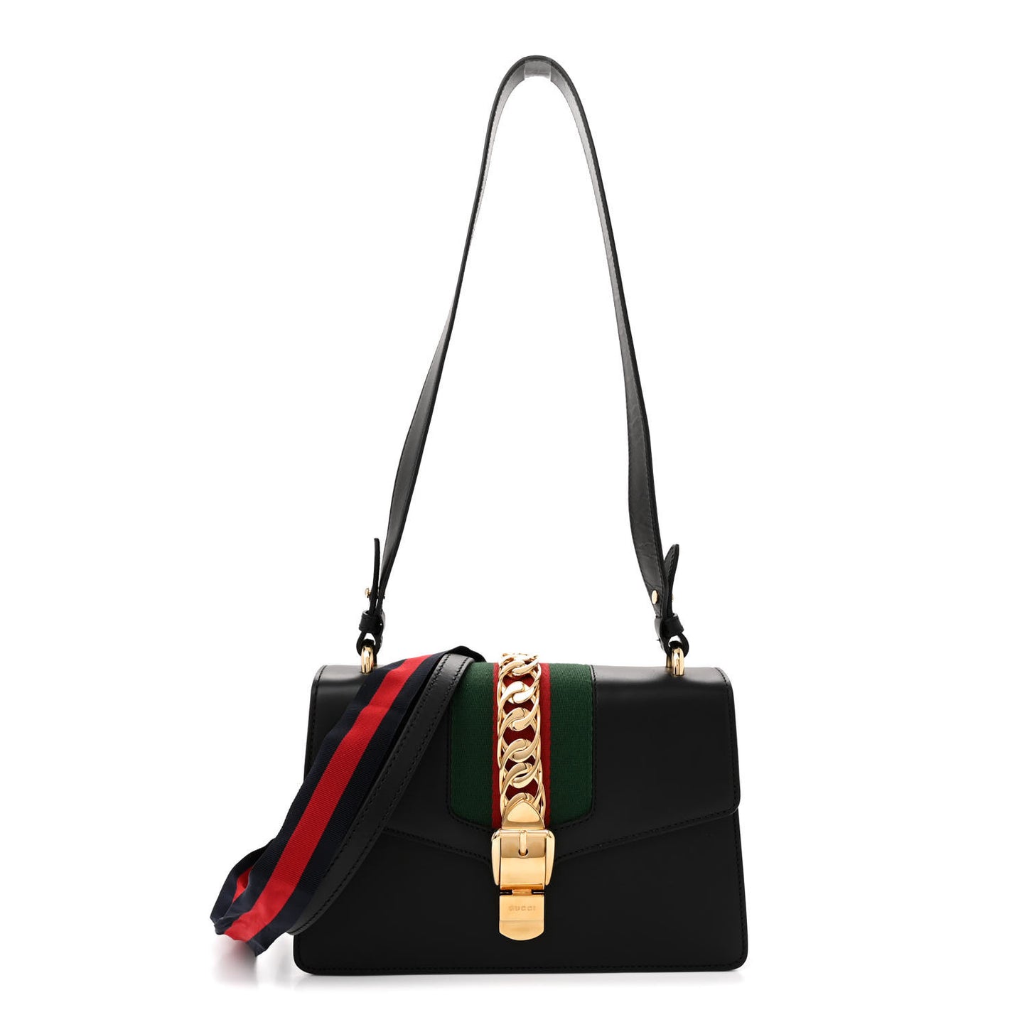 Calfskin Small Sylvie Shoulder Bag Black