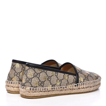 Gucci GG Supreme Monogram Bees Espadrille Flats 36.5 Beige Ebony Oro Black 4 of 11