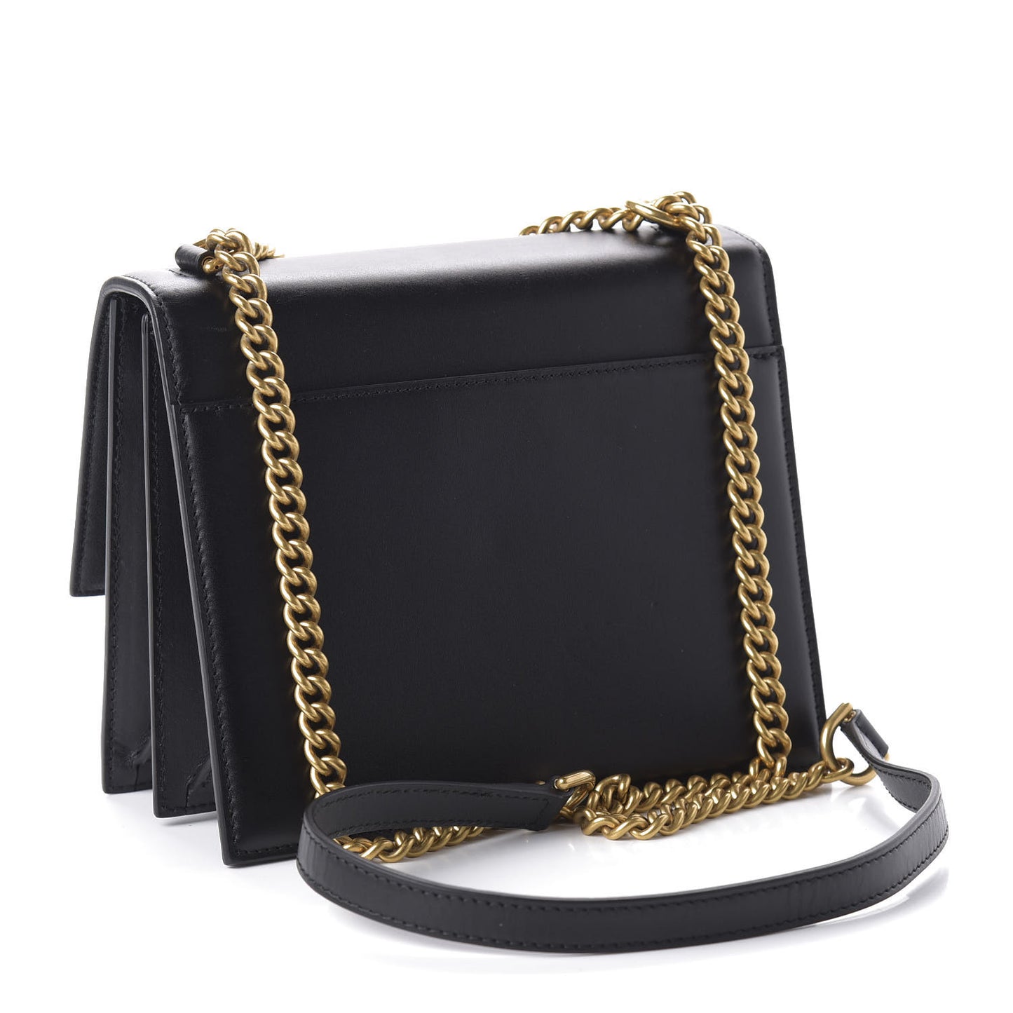 Box Calfskin S Sharp Chain Shoulder Bag Black
