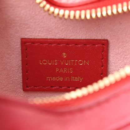 Louis Vuitton Lambskin Embossed Monogram Fall In Love Sac Coeur Heart Chain Bag Lipstick Red 6 of 10