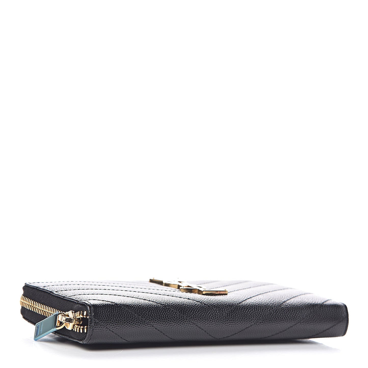 Grain De Poudre Matelasse Chevron Monogram Zip Around Wallet Black