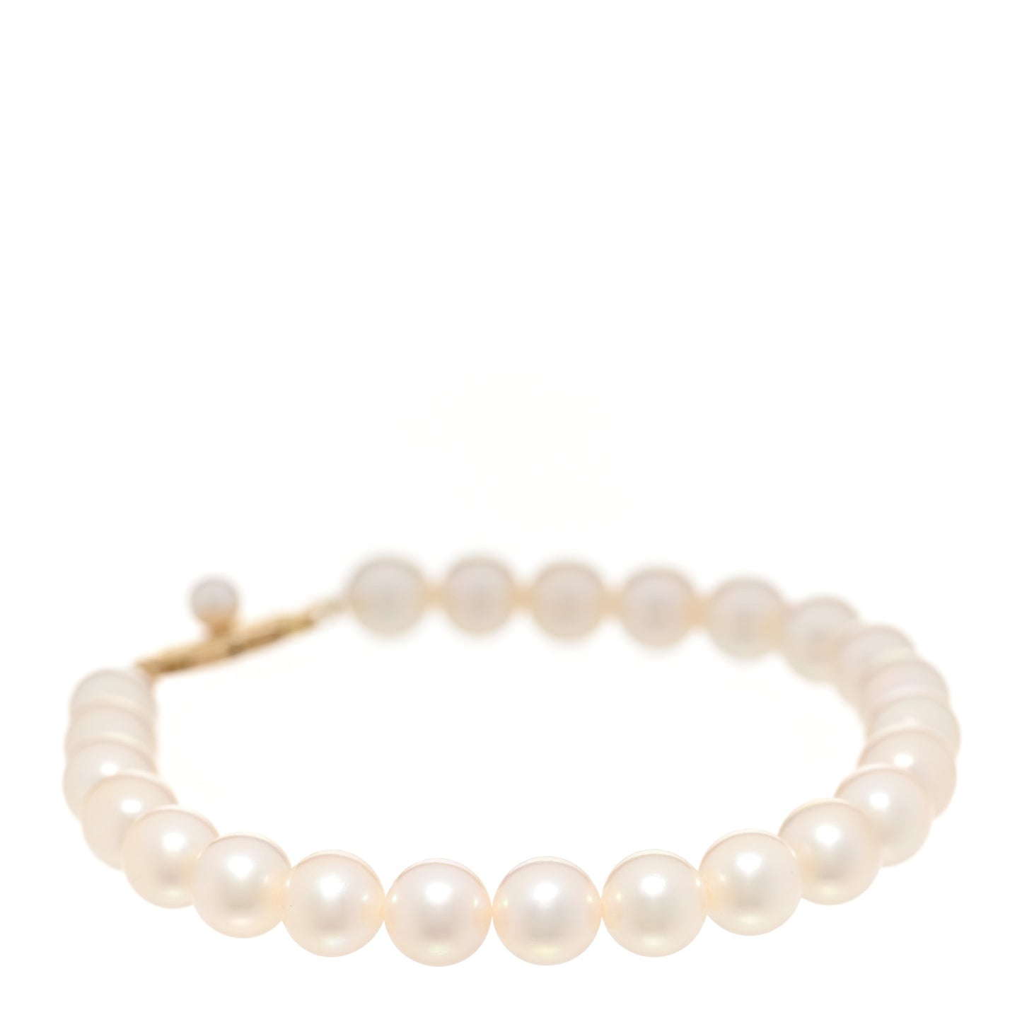 18K Yellow Gold Akoya Cultured Pearl 6-6.5mm Strand Bracelet