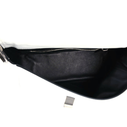 Proenza Schouler Lambskin Woven Small Courier Shoulder Bag Black White 9 of 12
