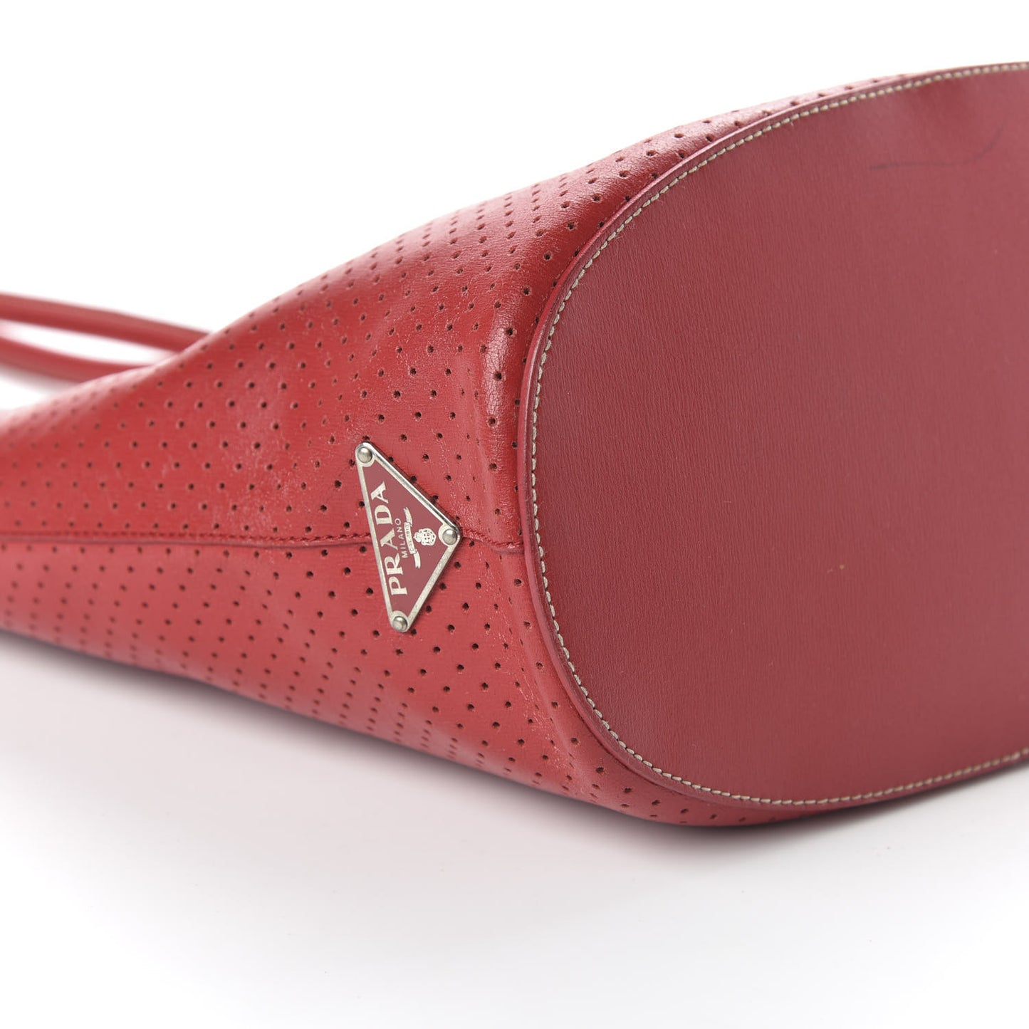Vitello Drive Perforated Perforated Tote Fuoco