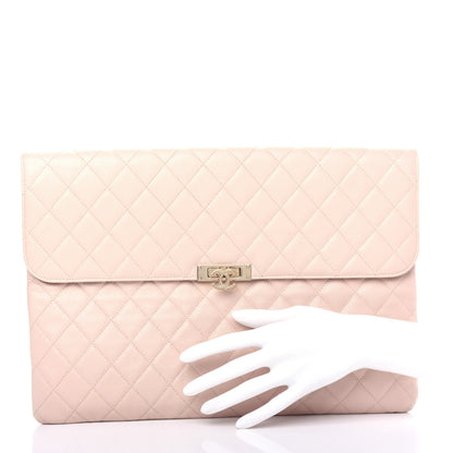 Chanel Caviar Quilted Large Golden Class Pouch Light Pink 2 of 8