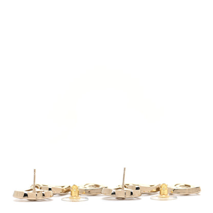 Chanel Metal CC Triple Heart Coco In Love Drop Earrings Gold 3 of 5