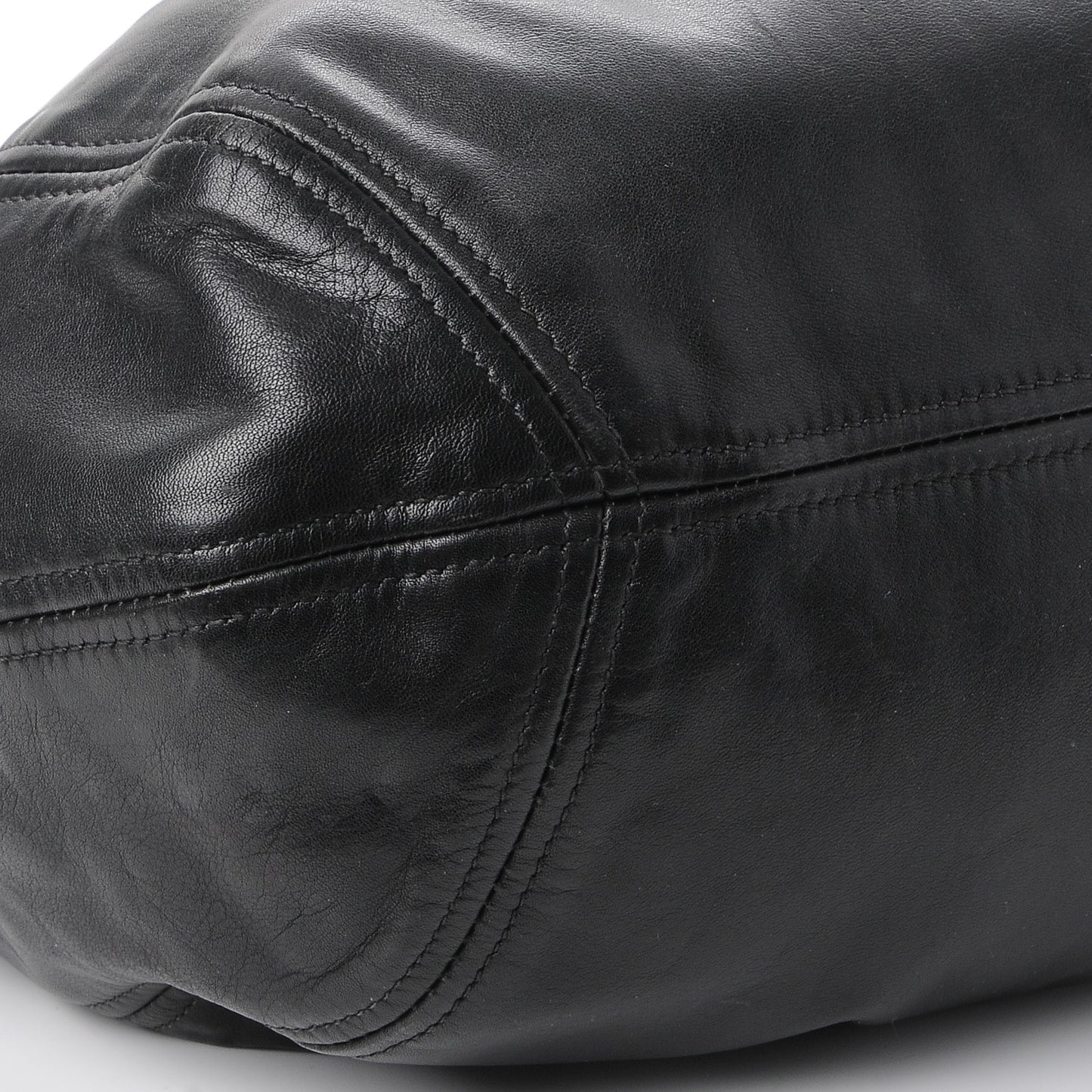 Soft Calf Pleated Hobo Black