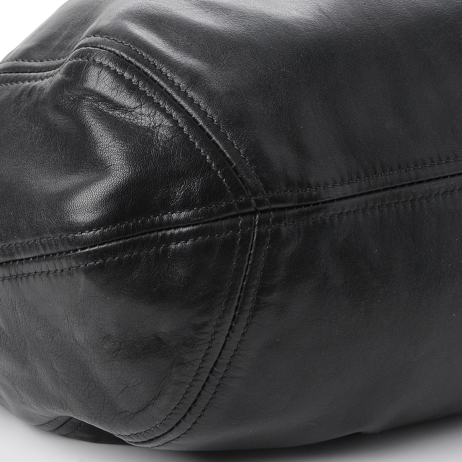 Prada Soft Calf Pleated Hobo Black 10 of 10